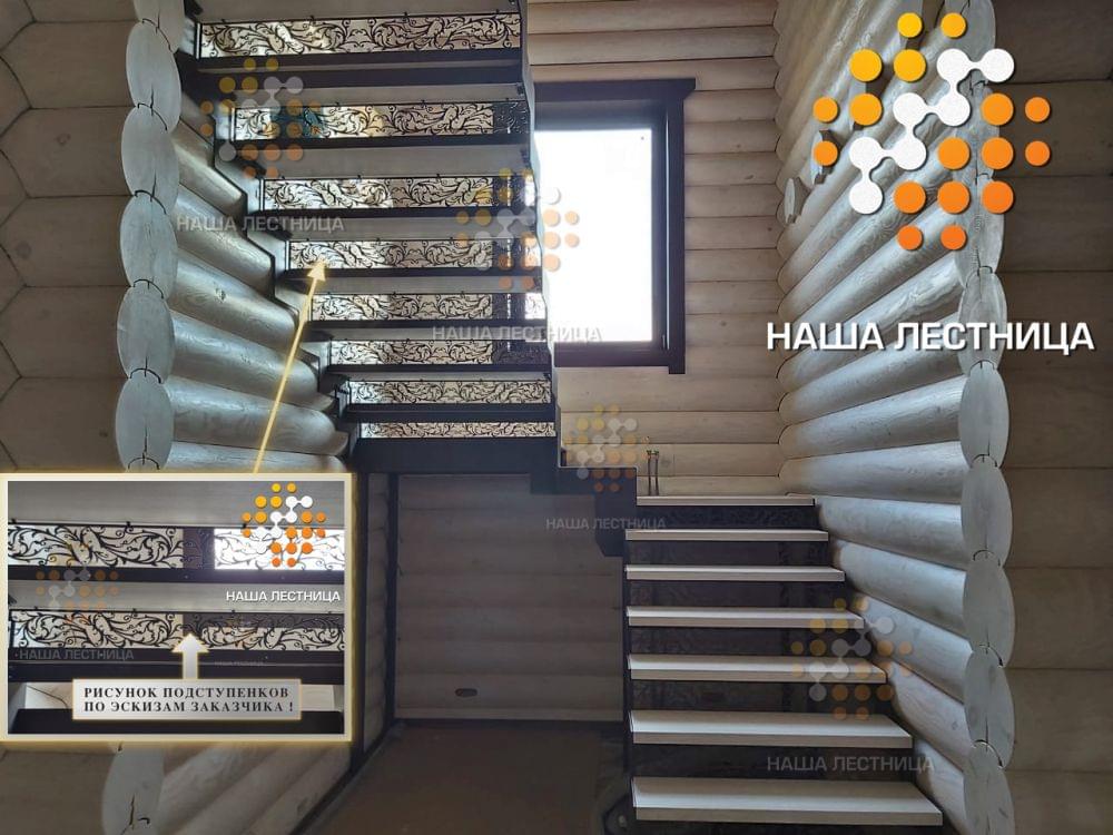 Фото лестница в частный дом серии "лофт" с подступенками по эскизам заказчика - вид 1