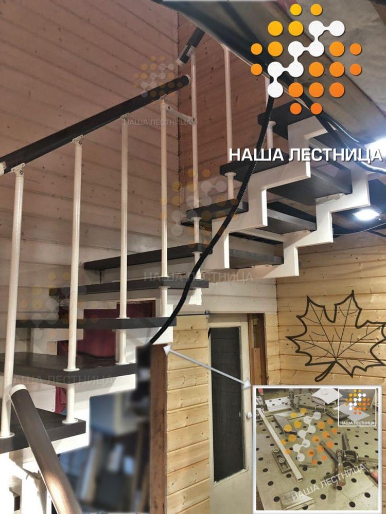 Фото лестница в дом на 2 этаж, серия "лаунж" с п-поворотом - вид 4