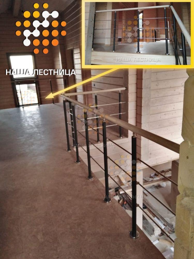 Фото лестница для дома на модульном каркасе с п-поворотом - вид 8