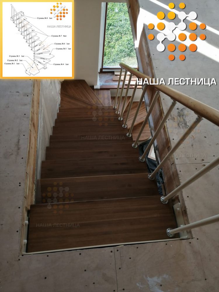 Фото лестница для дома серии "волна" - вид 2