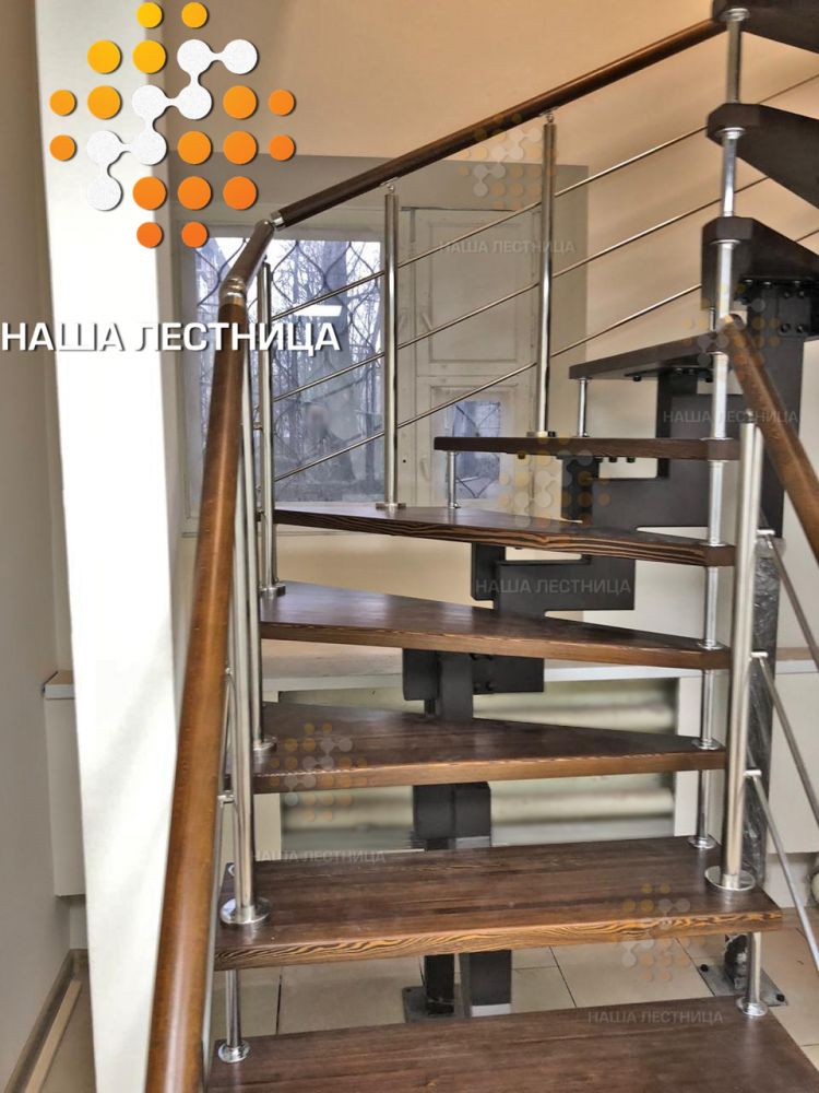 Фото лестница для дома на металлическом каркасе серии "гранж" - вид 3