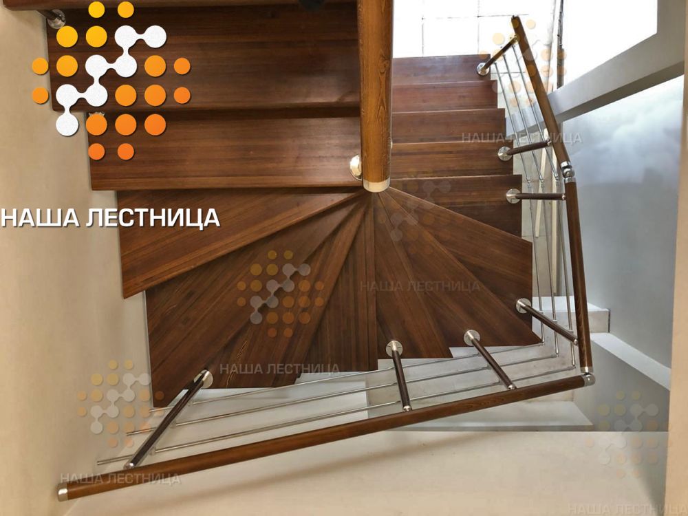 Фото лестница для дома на металлическом каркасе серии "гранж" - вид 5