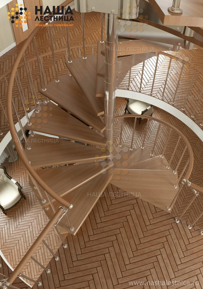 Фото винтовая лестница на два этажа - вид 2