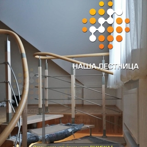Спиральная лестница в дом на модульном каркасе-2