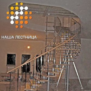 Спиральная лестница в дом с комфортным шагом на модулях