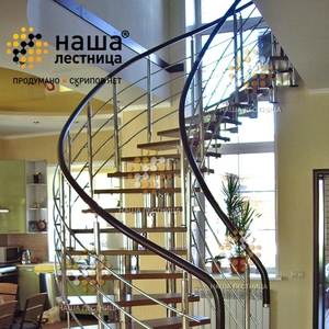 Спиральная лестница в дом из нержавеющих модулей-2