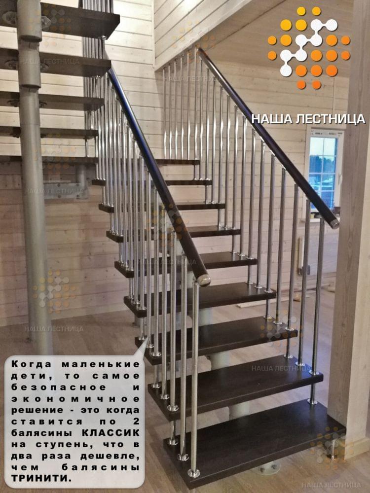 Фото модульная лестница в дом с п-поворотом в идеальной комплектации - вид 4