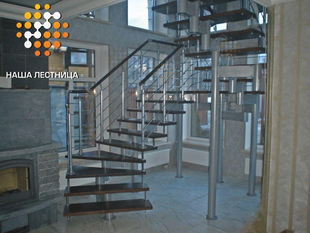 Фото модульная лестница с площадкой на 180 градусов - вид 1