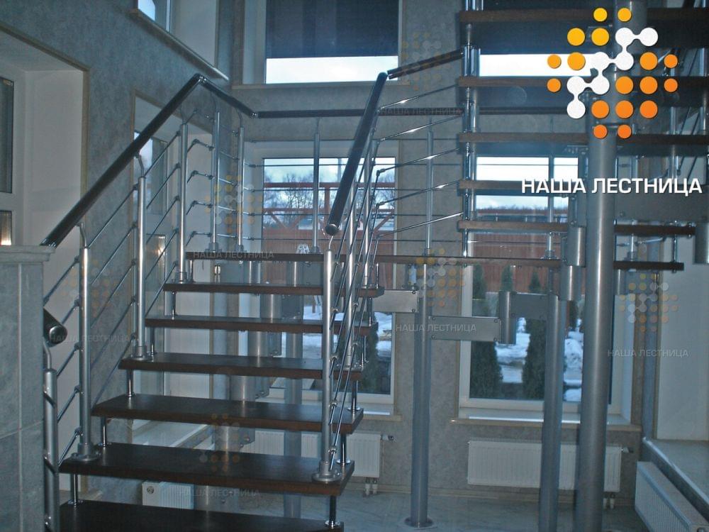 Фото модульная лестница с площадкой на 180 градусов - вид 2