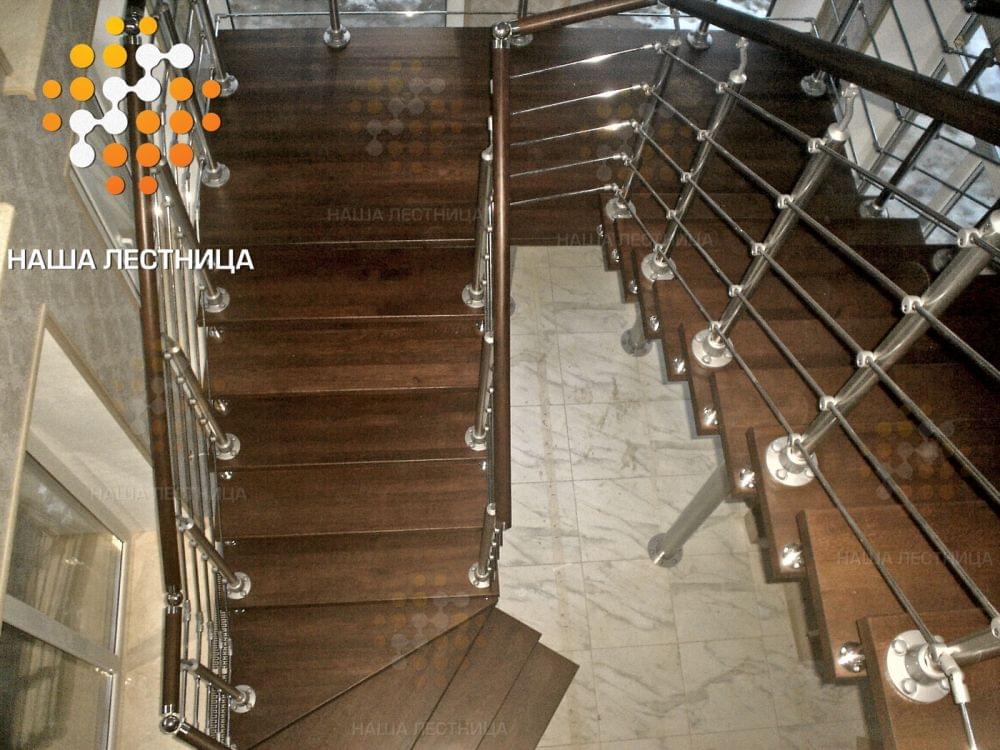 Фото модульная лестница с площадкой на 180 градусов - вид 4