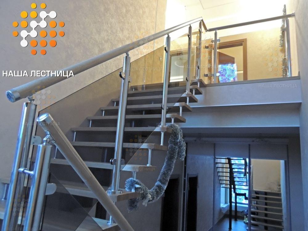 Фото модульная лестница с п-поворотом и стеклянным ограждением - вид 5