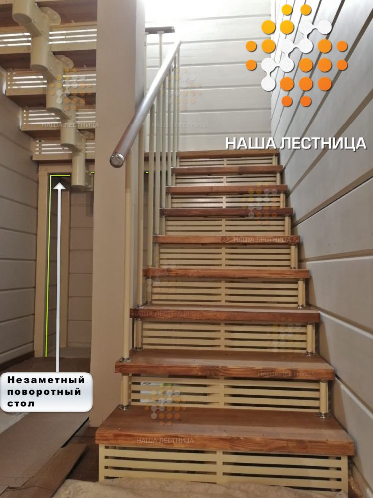 Фото модульная лестница с поворотом на 180 градусов - вид 1