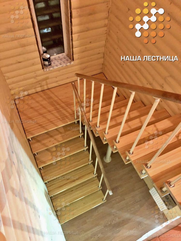 Фото модульная лестница с поворотной площадкой на 180 градусов - вид 2