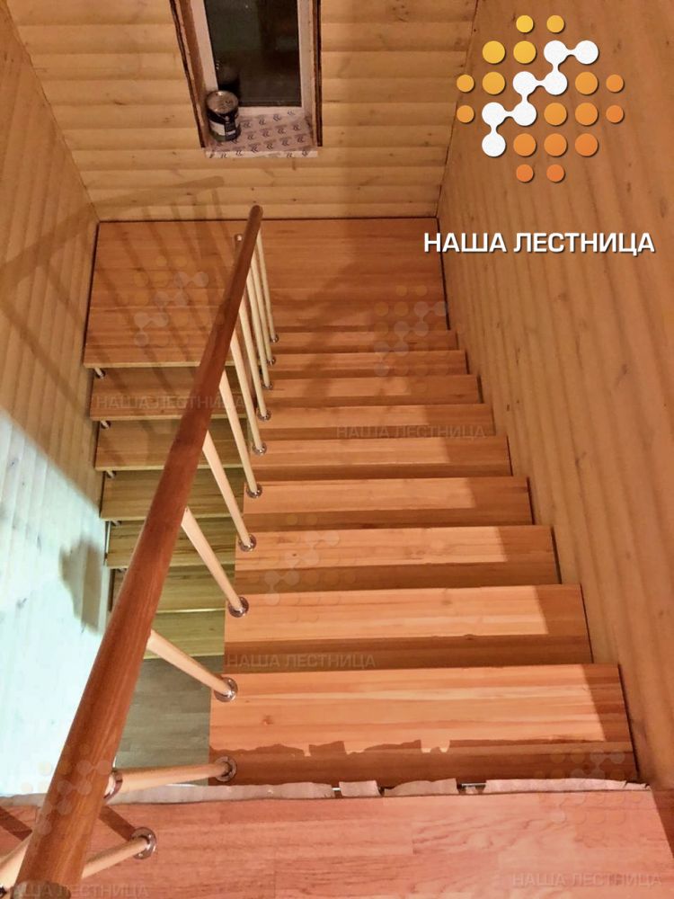 Фото модульная лестница с поворотной площадкой на 180 градусов - вид 6