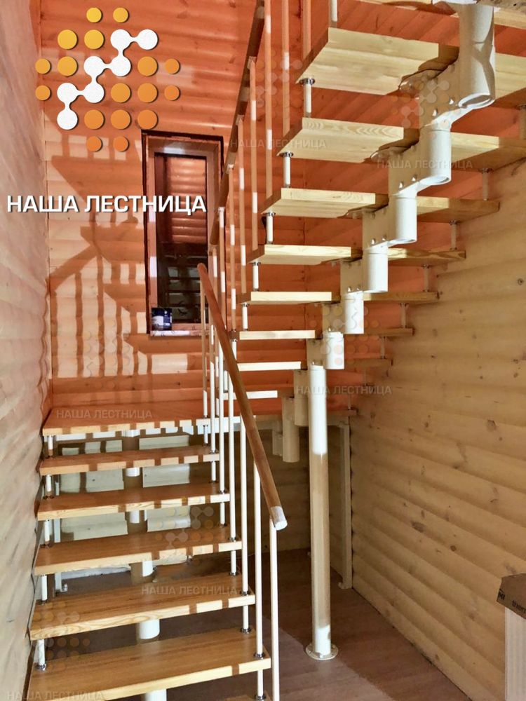 Фото модульная лестница с поворотной площадкой на 180 градусов - вид 1