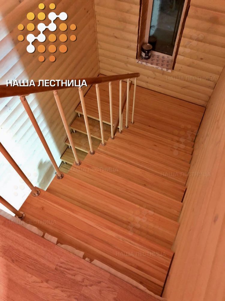 Фото модульная лестница с поворотной площадкой на 180 градусов - вид 4