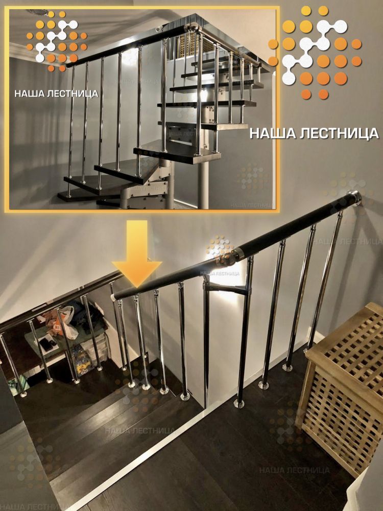 Фото комбинированная модульная лестница в дом - вид 2