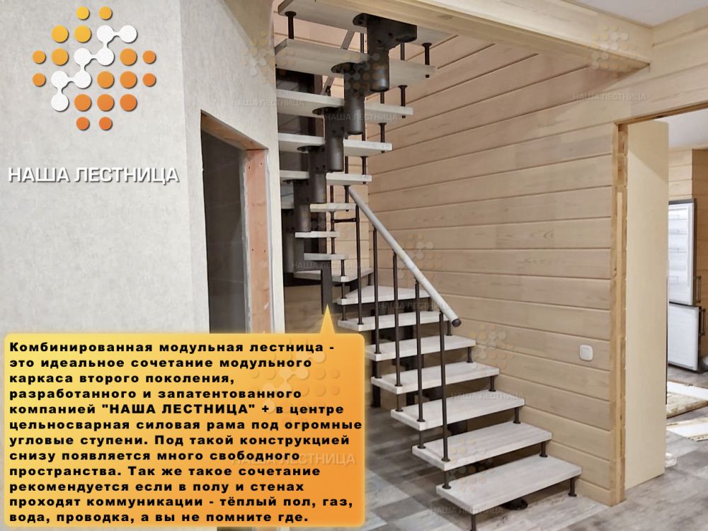 Фото модульная лестница для дома в идеальной комплектации - вид 1