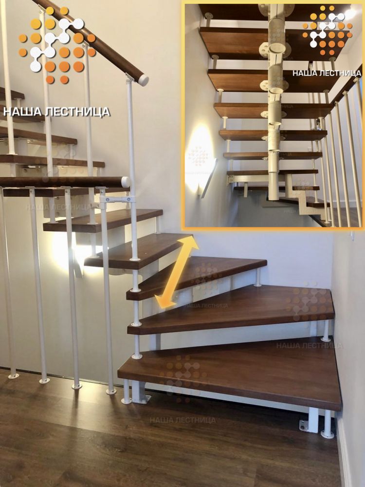 Фото шикарная и недорогая лестница на второй этаж в модульном исполнении - вид 2