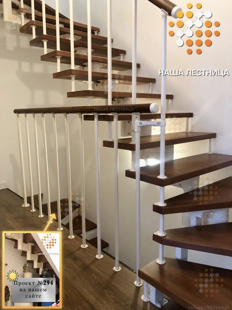Фото шикарная и недорогая лестница на второй этаж в модульном исполнении - вид 1