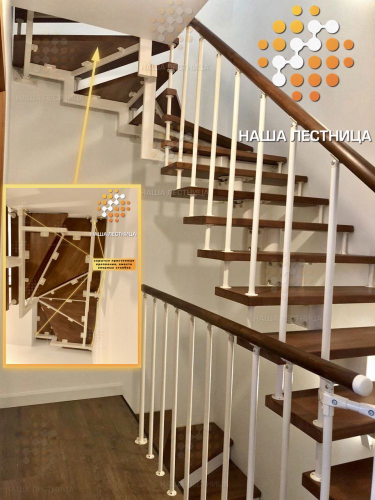 Фото шикарная и недорогая лестница на второй этаж в модульном исполнении - вид 4