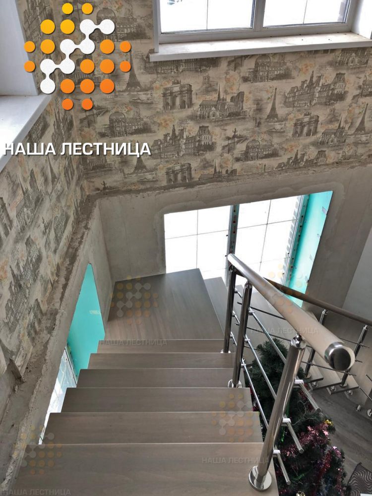 Фото модульная лестница в дом с двумя поворотами - вид 5