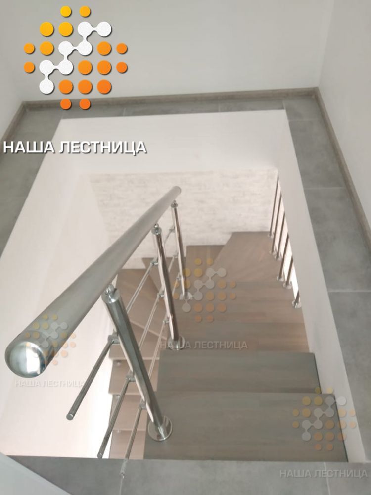 Фото модульная лестница для дома с поворотом на 180 градусов - вид 4