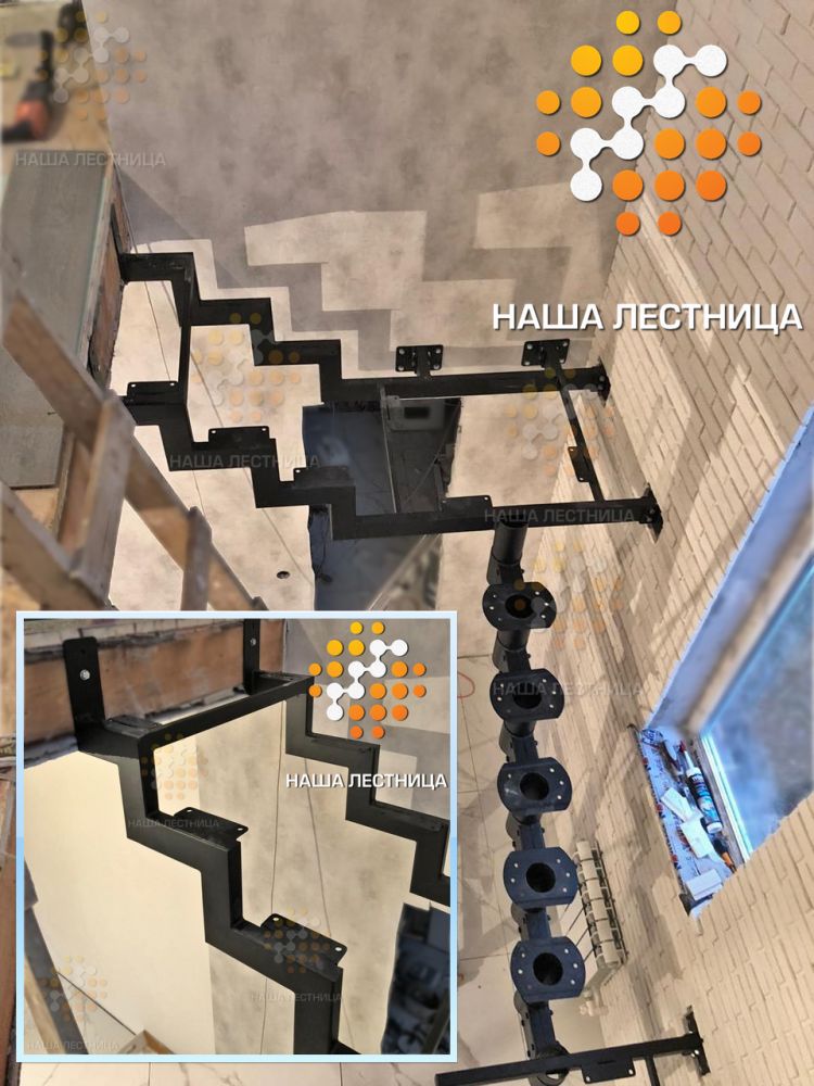 Фото мощная модульная лестница без опорных столбов на 180 градусов - вид 13