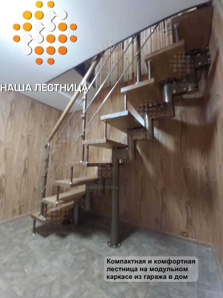 Фото недорогая модульная лестница в гараж - вид 5