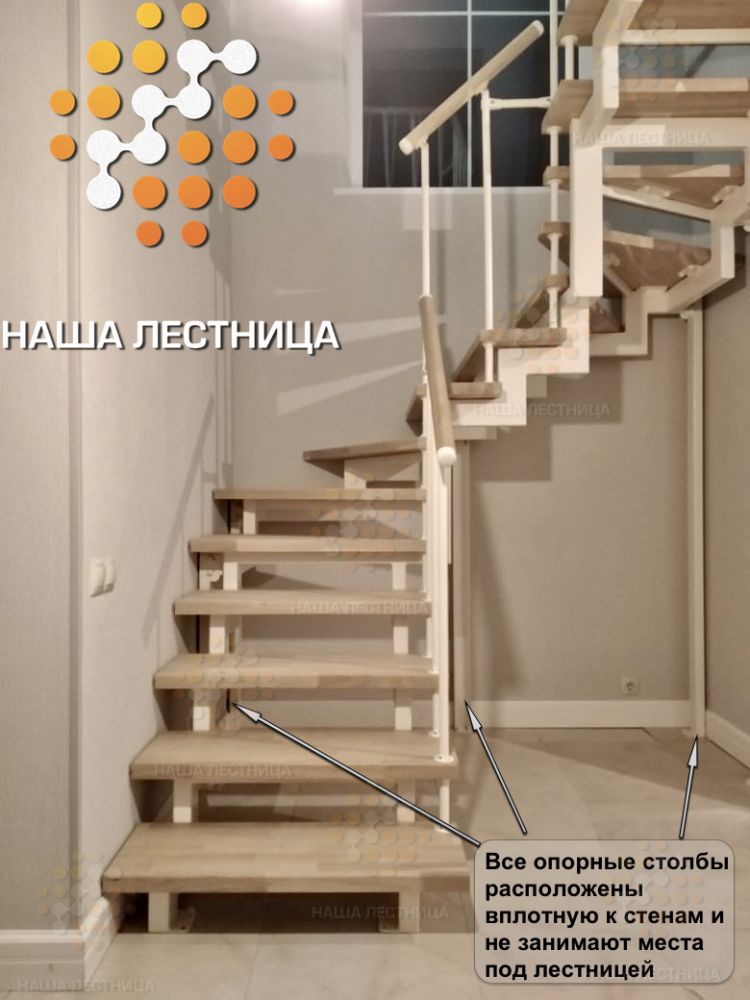 Фото лестница в дом на двойном косоуре "лаунж" - вид 5