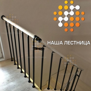 Комбинированная модульная лестница с поворотом на 180 градусов-2