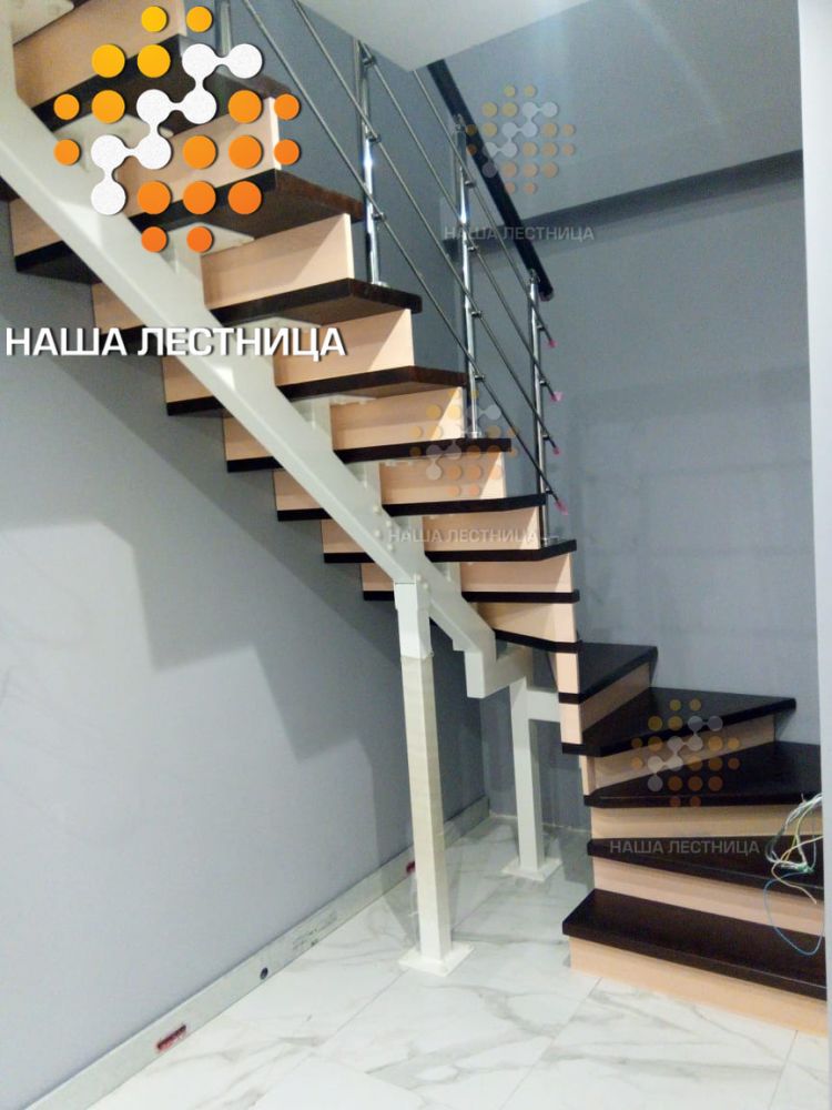 Фото деревянная лестница на металлическом каркасе, серия "гранж" - вид 2