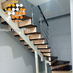 Деревянная лестница на металлическом каркасе, серия "Гранж"