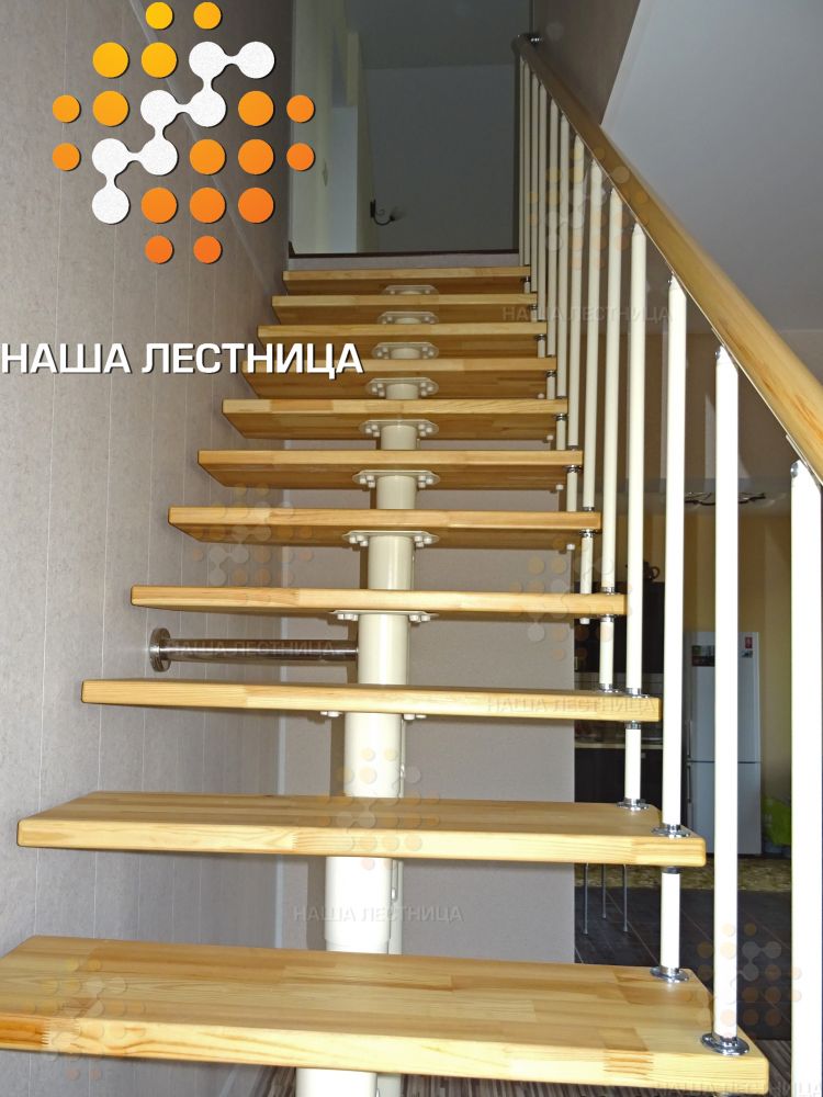 Фото лестница для второго этажа в частном доме, прямой марш - вид 4