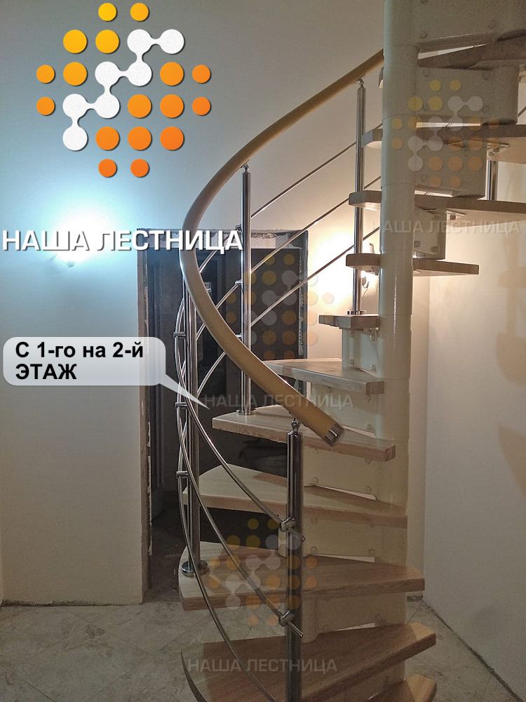 Фото сложная винтовая лестница на 2 этажа с площадками - вид 5