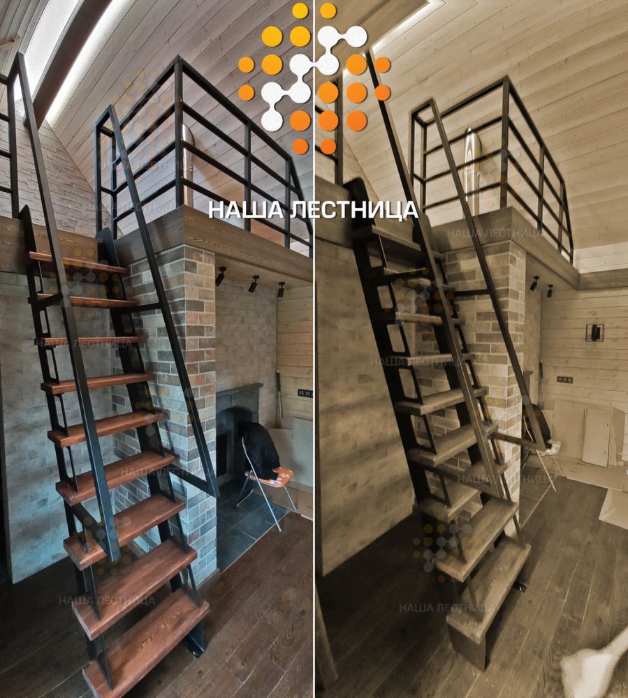 Фото лестница на антресольный этаж, модель "мини-лофт" - вид 2