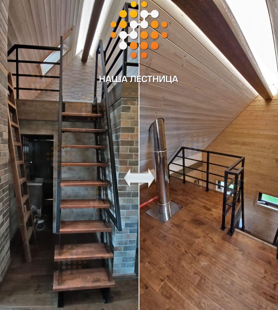 Фото лестница на антресольный этаж, модель "мини-лофт" - вид 3