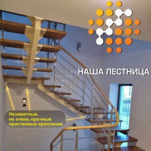Трехмаршевая лестница с двумя площадками, серия "Лайт"