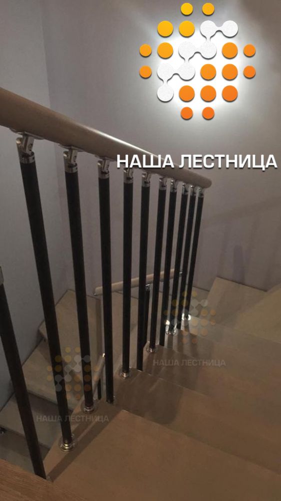 Фото модульная лестница на второй этаж, поворот на 180 - вид 5