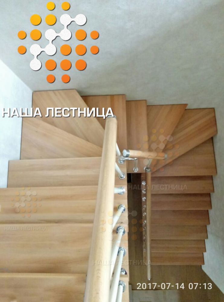 Фото классическая модульная лестница с поворотом 180 - вид 4
