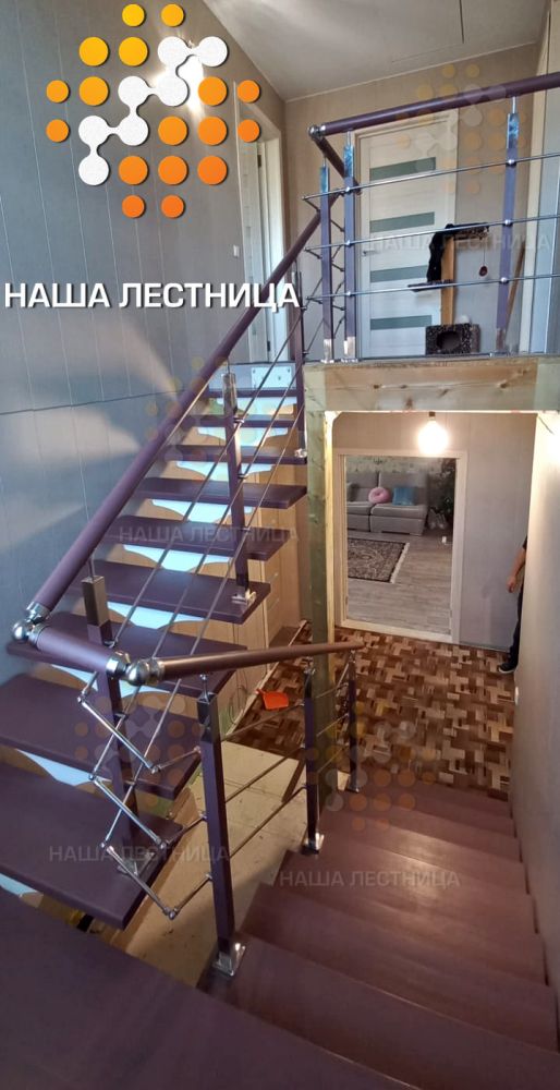 Фото деревянная лестница на металлокаркасе "суперлайт" - вид 1