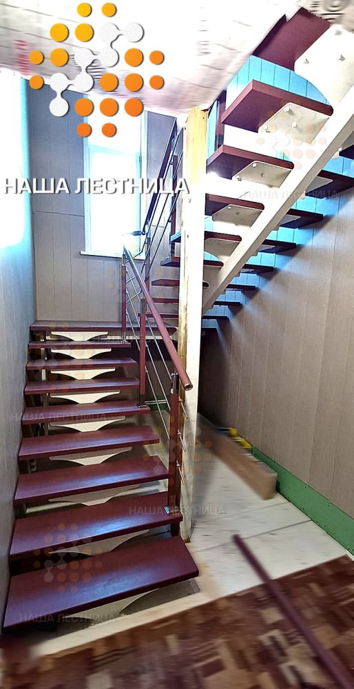 Фото деревянная лестница на металлокаркасе "суперлайт" - вид 2