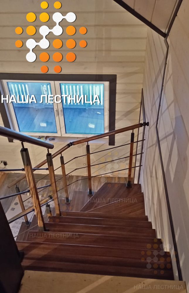 Фото лестница на второй этаж, серия "волна" - вид 6
