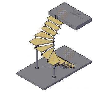 Готовая лестница с поворотом на 180 градусов