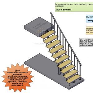 Готовая лестница с прямым маршем-2