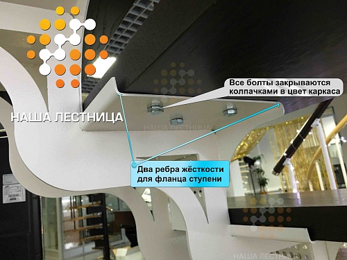 Лестница на монокосоуре серии Волна №601 - фото №3