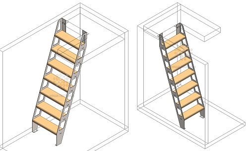 Лестница на антресоль мини-лофт №855 - фото №2