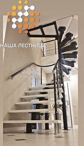 Каркас модульной лестницы для дома серии "НашаЛестница" №1506 - фото №4