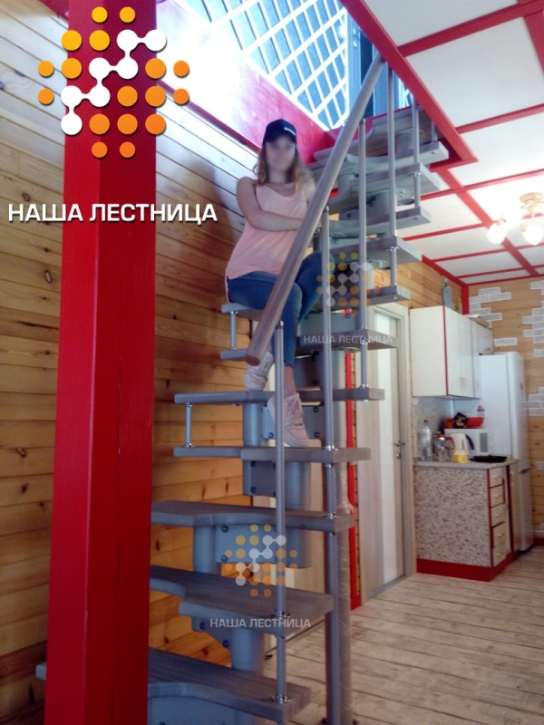 Модульная лестница гусиный шаг №007