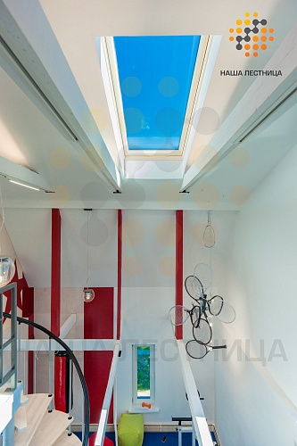 Винтовая лестница на антресоль, модульная №446 - фото №5